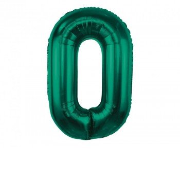 B&C Bottle Green, Zöld 0-ás szám fólia lufi 85 cm B&C Bottle Green, Zöld 0-ás szám fólia lufi 85 cm