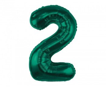 B&C Bottle Green, Zöld 2-es szám fólia lufi 85 cm B&C Bottle Green, Zöld 2-es szám fólia lufi 85 cm