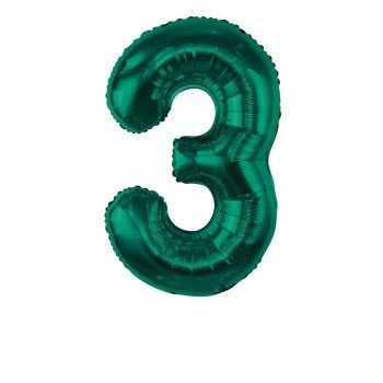 B&C Bottle Green, Zöld 3-as szám fólia lufi 85 cm B&C Bottle Green, Zöld 3-as szám fólia lufi 85 cm