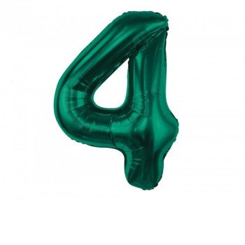 B&C Bottle Green, Zöld 4-es szám fólia lufi 85 cm B&C Bottle Green, Zöld 4-es szám fólia lufi 85 cm