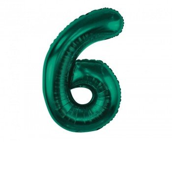 B&C Bottle Green, Zöld 6-os szám fólia lufi 85 cm B&C Bottle Green, Zöld 6-os szám fólia lufi 85 cm