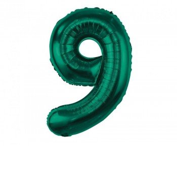 B&C Bottle Green, Zöld 9-es szám fólia lufi 85 cm B&C Bottle Green, Zöld 9-es szám fólia lufi 85 cm