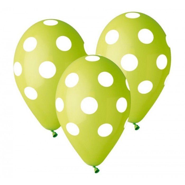 Green Dots, Zöld léggömb, lufi 5 db-os 12 inch (30 cm) Green Dots, Zöld léggömb, lufi 5 db-os 12 inch (30 cm)