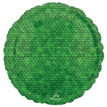 Zöld flitter mintás fólia lufi 43 cm Zöld flitter mintás fólia lufi 43 cm
