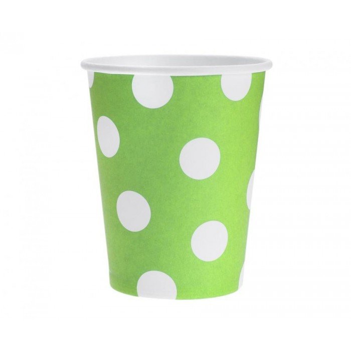 Green Polka Dots, Zöld papír pohár 6 db-os 270 ml