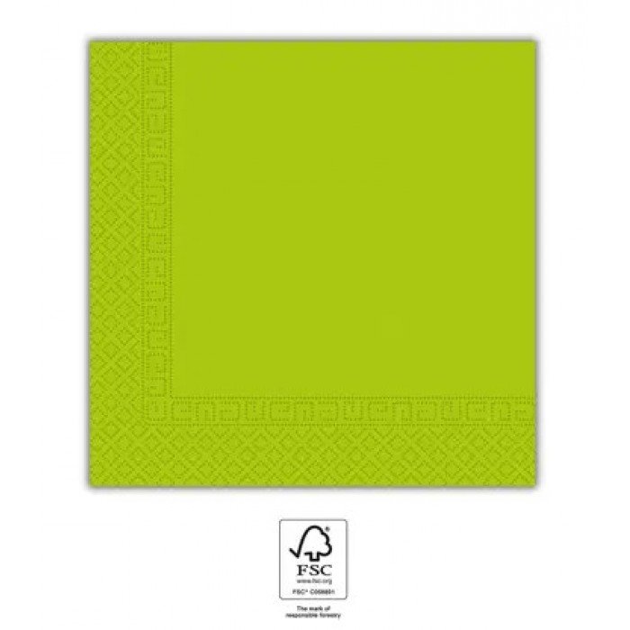 Light Green Unicolour, Zöld szalvéta 20 db-os 33x33 cm FSC