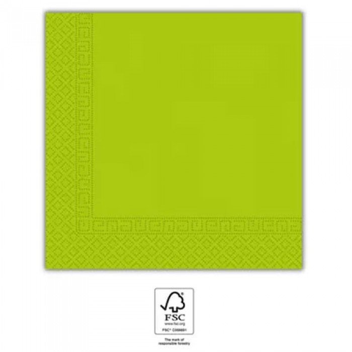 Unicolour Light Green, Zöld szalvéta 20 db-os 33x33 cm FSC